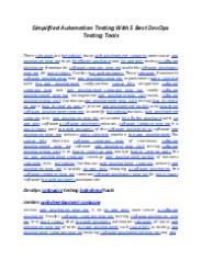 Simplified Automation Testing With 5 Best DevOps Testing Tools