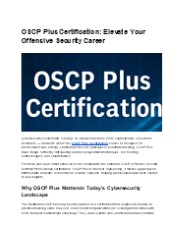 OSCP Plus Certification: Elevate Your Offensive Security Career