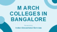 M.Arch Colleges in Bangalore