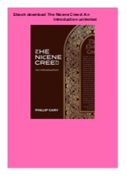 Ebook download The Nicene Creed: An Introduction unlimited