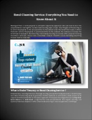 Bond Cleaning Service: Everything You Need to Know About It