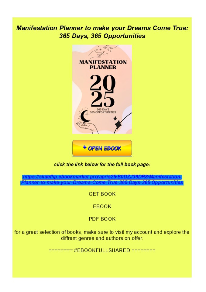read_ Manifestation Planner to make your Dreams Come True: 365 Da