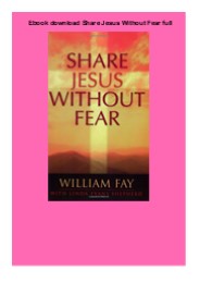Ebook download Share Jesus Without Fear full
