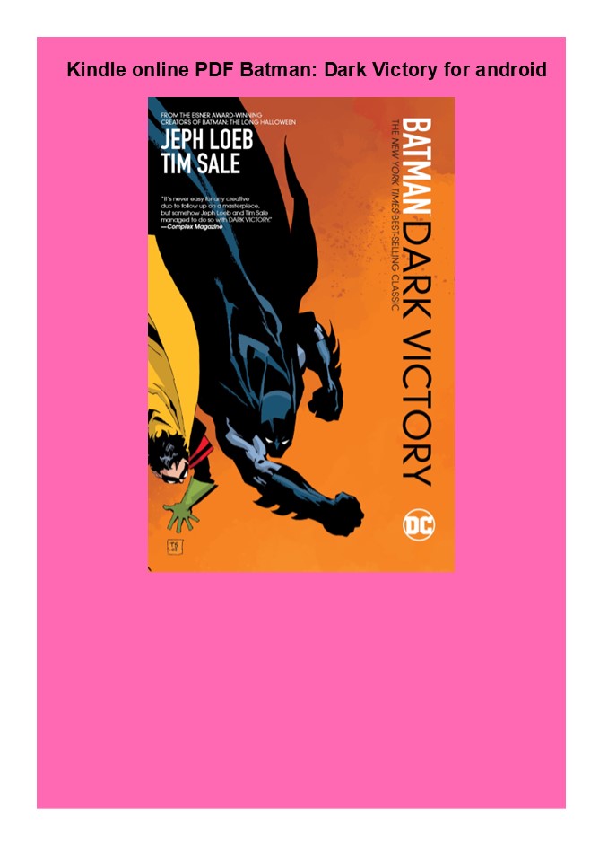 Kindle online PDF Batman: Dark Victory for android