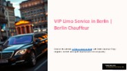 Berlin Chauffeur – Reliable Event Transportation in Berlin