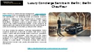 Luxury Concierge Service in Berlin | Berlin Chauffeur