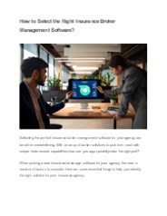 Selecting the Right Insurance Broker Management Software