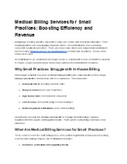 Efficient Medical Billing Services for Small Practices