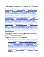 The App Development Process In Five Steps