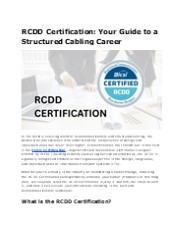 RCDD Certification: Your Guide to a Structured Cabling Career