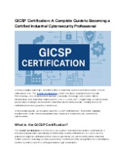 Unlocking Industrial Cybersecurity with GICSP Certification