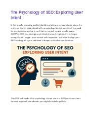 The Psychology of SEO: Exploring User Intent