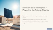 Modular Solar Microgrids