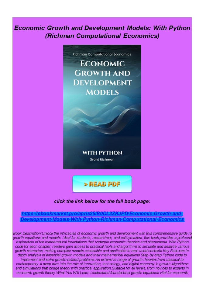 READ Economic Growth and Development Models: With Python (Richman Comp