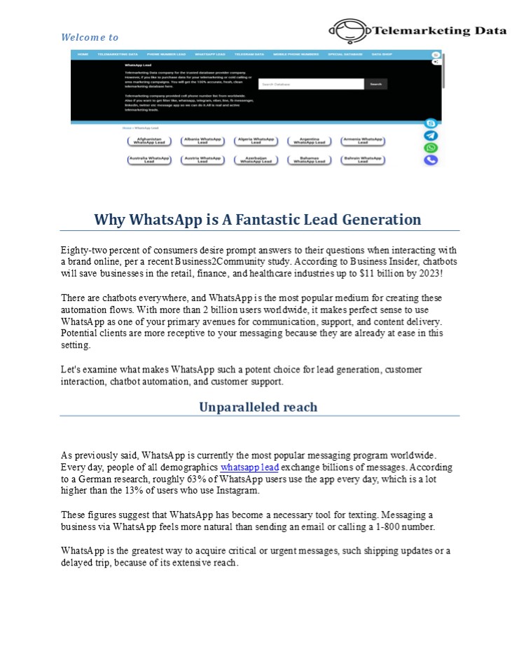 WhatsApp is A Fantastic Lead Generation