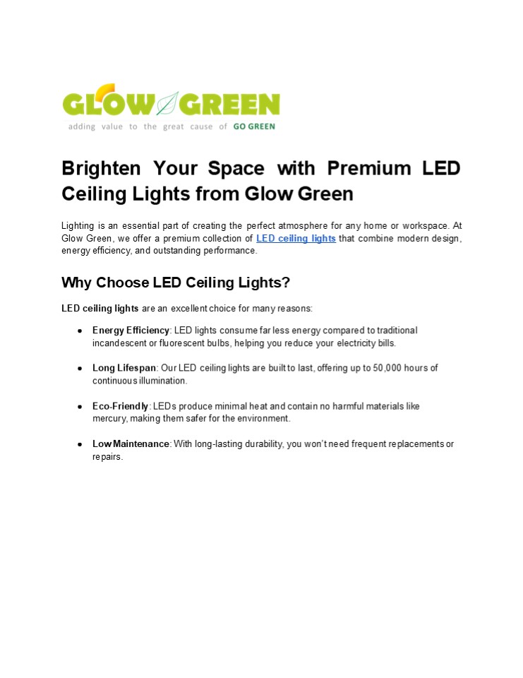Brighten Your Space with Premium LED Ceiling Lights from Glow Green (1)