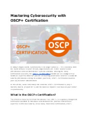 Master Your Skills with OSCP+ Certification