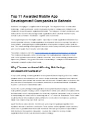 Top 11 Awarded Mobile App Development Companies in Bahrain
