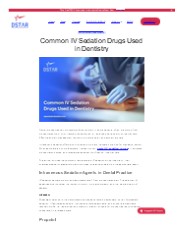 Common IV Sedation Drugs Used in Dentistry