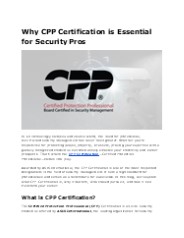 Advance Your Career with CPP Certification