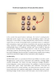 The Ethical Implications Of Executive Recruitment