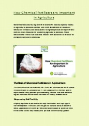 How Chemical Fertilizers are Important in Agriculture