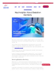 Key Facts About Sedation Dentistry
