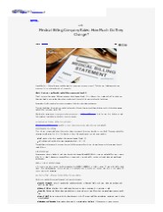 Medical Billing Company Rates