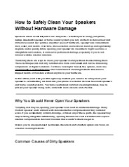 How to Safely Clean Your Speakers Without Hardware Damage