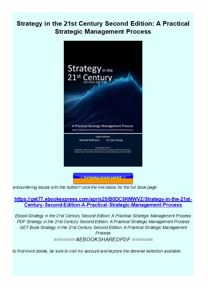 Kindle Strategy in the 21st Century Second Edition: A Practical Strate