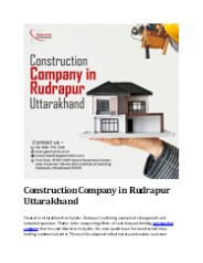 Construction Company in Rudrapur Uttarakhand