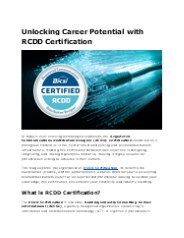 Benefits and Career Impact of RCDD Certification