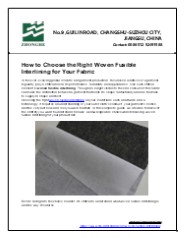How to Choose the Right Woven Fusible Interlining