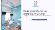 Dental Implant Surgery in Brampton: An Overview