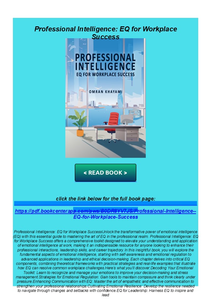 Professional Intelligence read pdf Professional Intelligence: EQ for Workplace Success ...