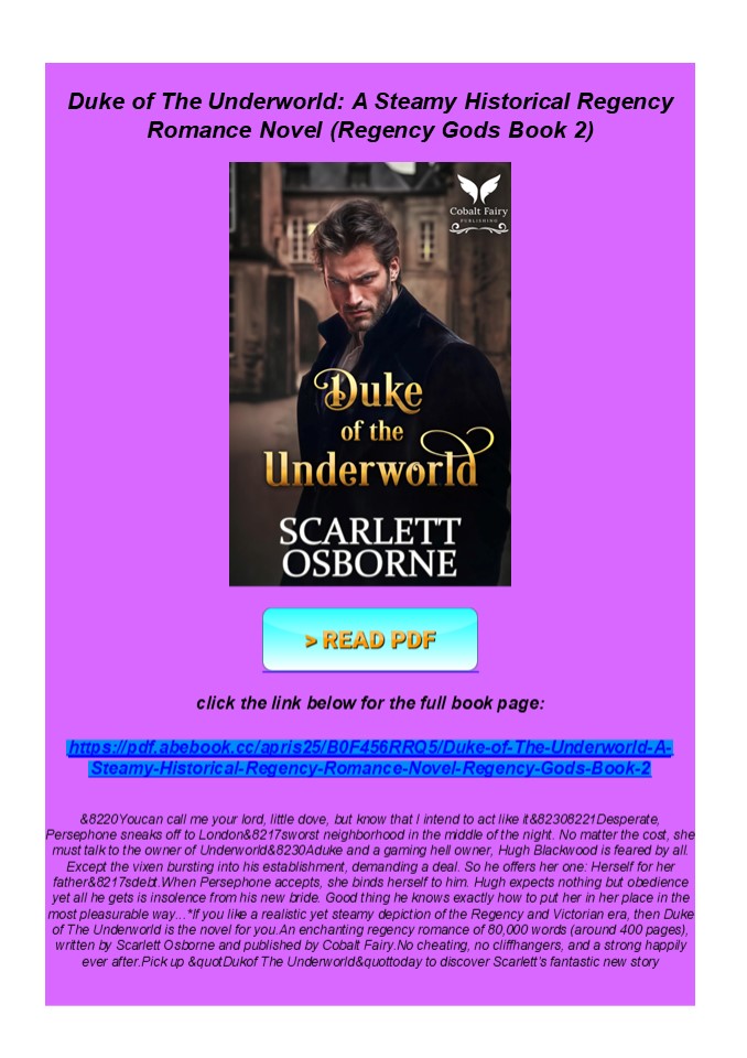READ Duke of The Underworld: A Steamy Historical Regency Romance Novel ...