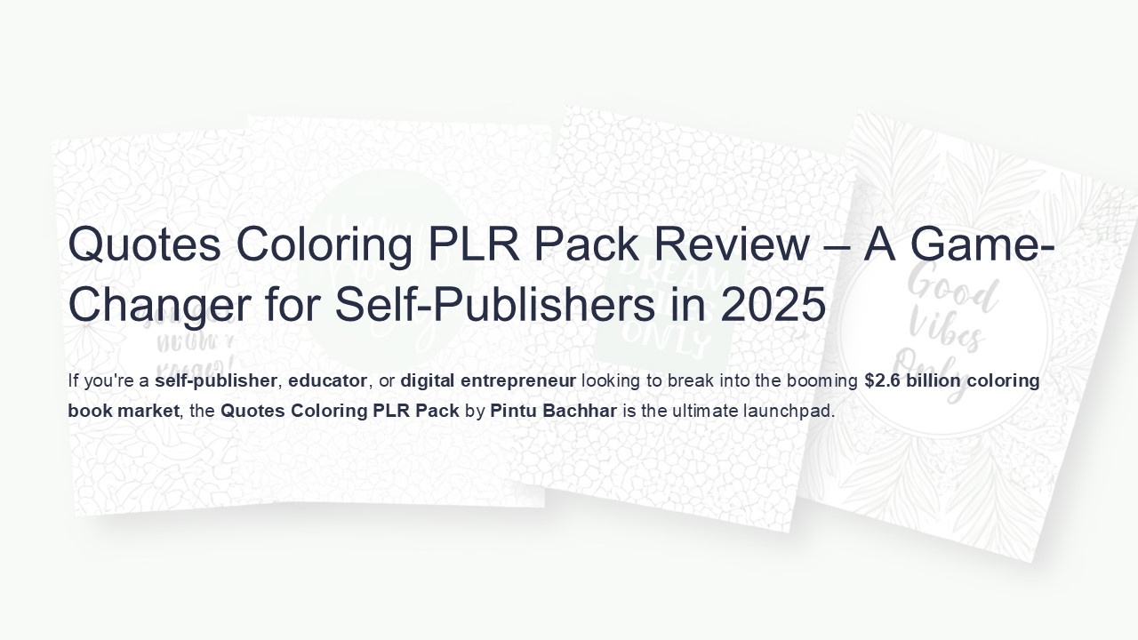 Quotes Coloring PLR Pack Review 2025