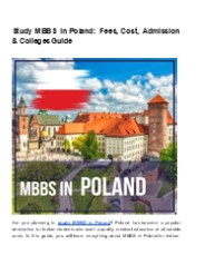 Study MBBS in Poland: Fees, Cost, Admission & Colleges Guide