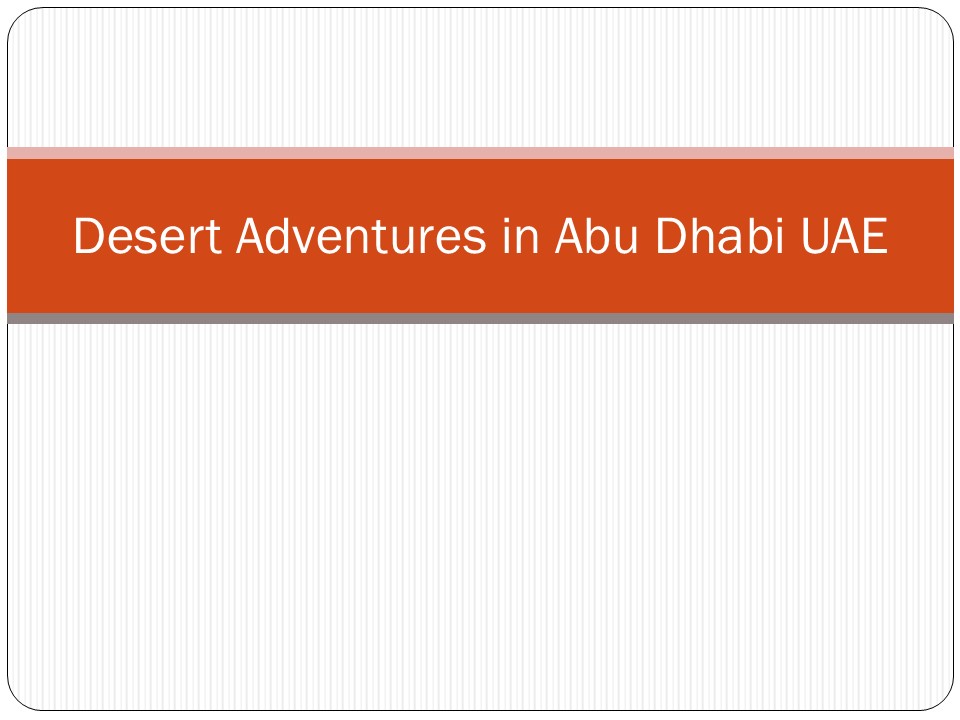 Desert Adventures in Abu Dhabi UAE