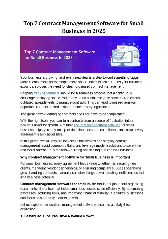 Top 7 Contract Management Software for Small Business in 2025