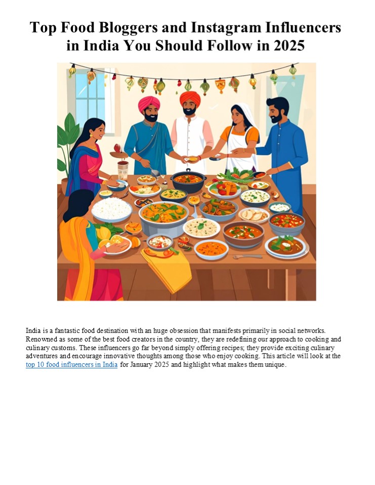 Top Food Bloggers and Instagram Influencers in India You Should Follow in 2025