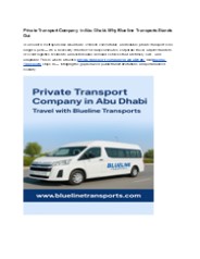 Private Transport Company in Abu Dhabi: Why Blueline Transports Stands Out