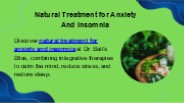 Natural Treatment for Anxiety And Insomnia