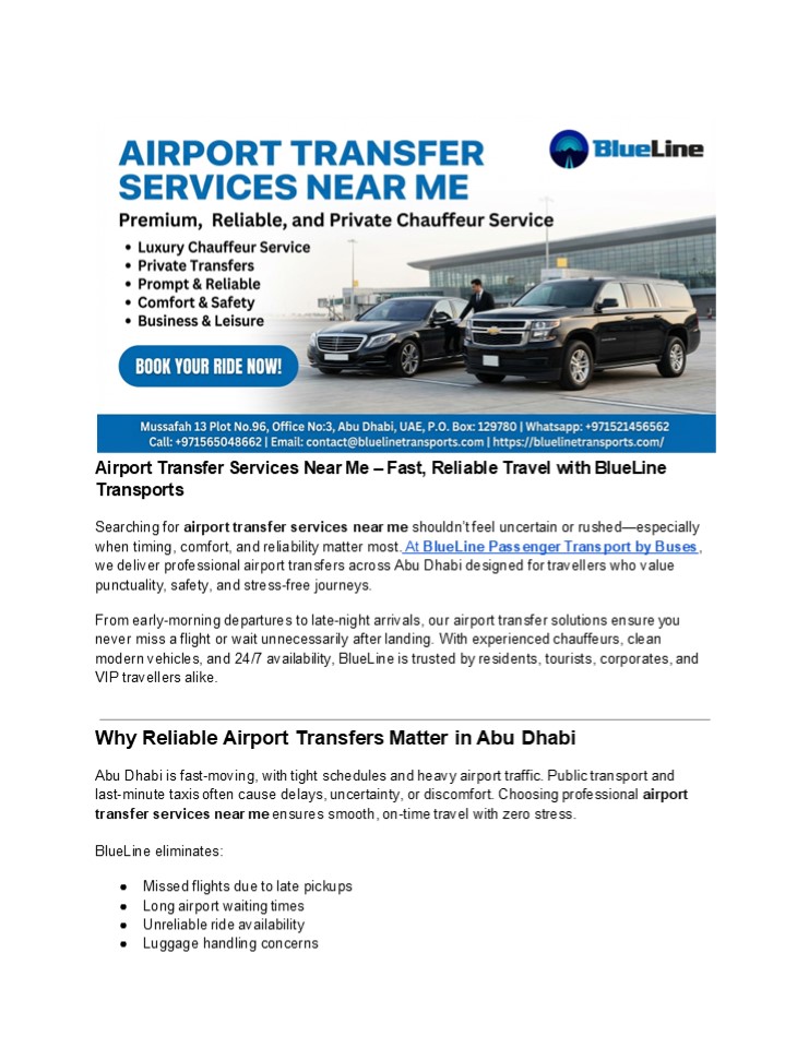 Airport Transfer Services Near Me