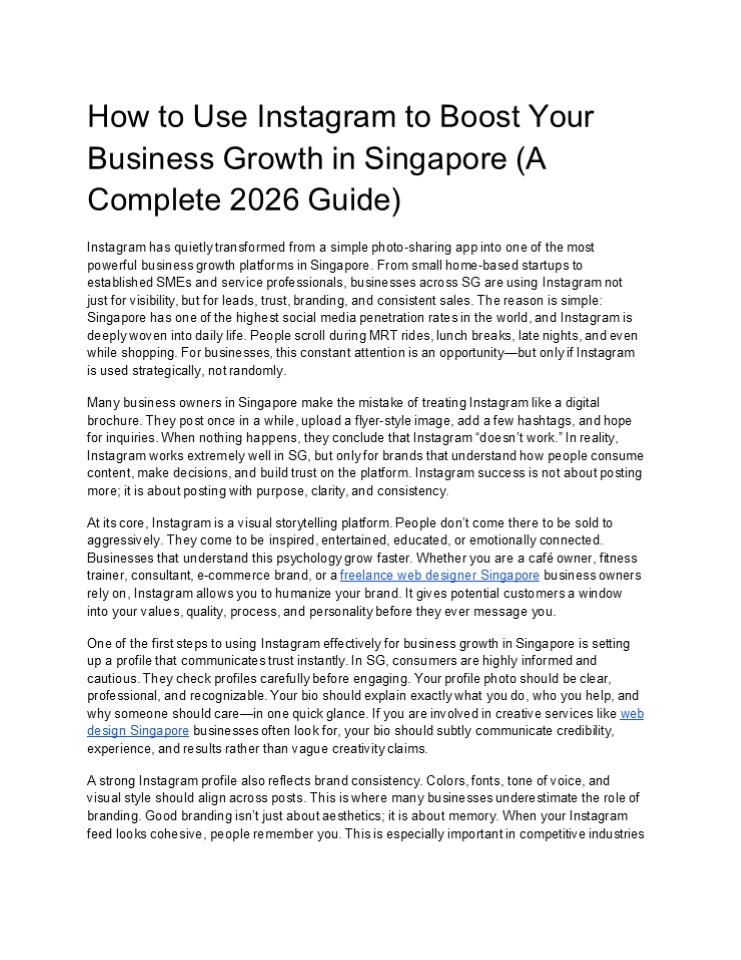 How to Use Instagram to Boost Your Business Growth in Singapore (A ...