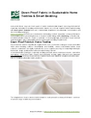 Down Proof Fabric in Sustainable Home Textiles