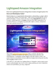 Lightspeed Amazon Integration