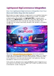 Lightspeed BigCommerce Integration