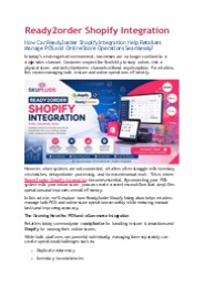 Ready2order Shopify Integration