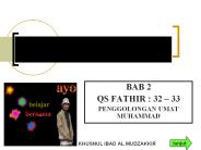 surat Al Fathir : 32 - 33 golongan umat muhammad